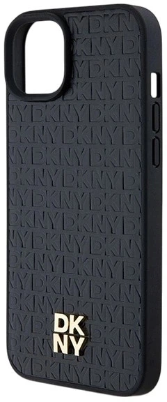 Панель DKNY Leather Pattern Metal Logo MagSafe для Apple iPhone 15 / 14 / 13 Black (3666339261511) - зображення 5