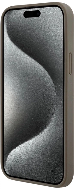 Панель DKNY Leather Pattern Metal Logo MagSafe для Apple iPhone 15 / 14 / 13 Brown (3666339261795) - зображення 7