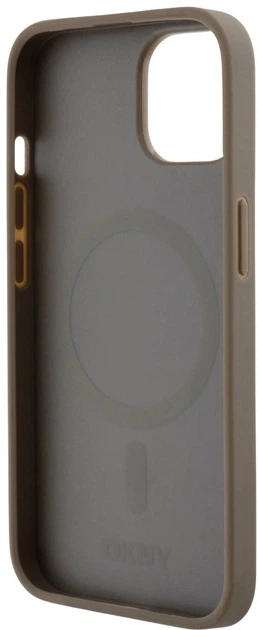Панель DKNY Leather Printed Pattern Metal Logo MagSafe для Apple iPhone  15 / 14 / 13 Brown (3666339262075) - зображення 5