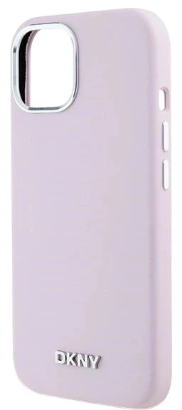 Панель DKNY Liquid Silicone Small Metal Logo MagSafe для Apple iPhone 15 / 14 / 13 Pink (3666339265854) - зображення 5