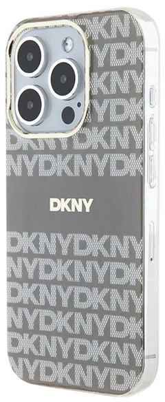 Etui DKNY IML Mono & Stripe MagSafe do Apple iPhone 15 Pro Max Beige (3666339267988) - obraz 2