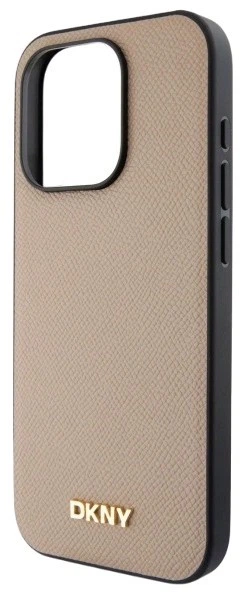 Etui DKNY Grained Metal Logo MagSafe do Apple iPhone 15 Pro Max Beige (3666339264208) - obraz 5