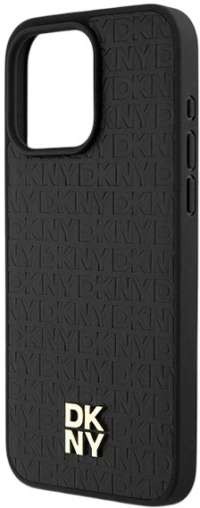 Etui DKNY Leather Monogram Pattern Metal Logo MagSafe do Apple iPhone 15 Pro Max Black (3666339261542) - obraz 5