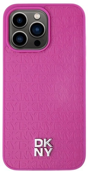 Etui DKNY Leather Monogram Pattern Metal Logo MagSafe do Apple iPhone 15 Pro Max Pink (3666339261962) - obraz 3