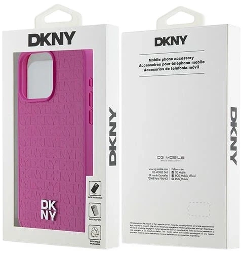 Etui DKNY Leather Monogram Pattern Metal Logo MagSafe do Apple iPhone 15 Pro Max Pink (3666339261962) - obraz 8