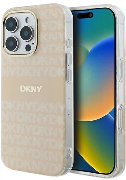 Etui DKNY Repeat Texture Pattern & Stripe MagSafe do Apple iPhone 16 Pro Pink (3666339335403) - obraz 1