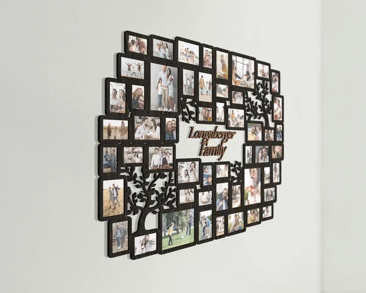 Фоторамка-коллаж The Frame Depot Семейное дерево XXL под персонализацию на 52 горизонтальных и вертикальных фото Черный (tree_xxl) - изображение 2