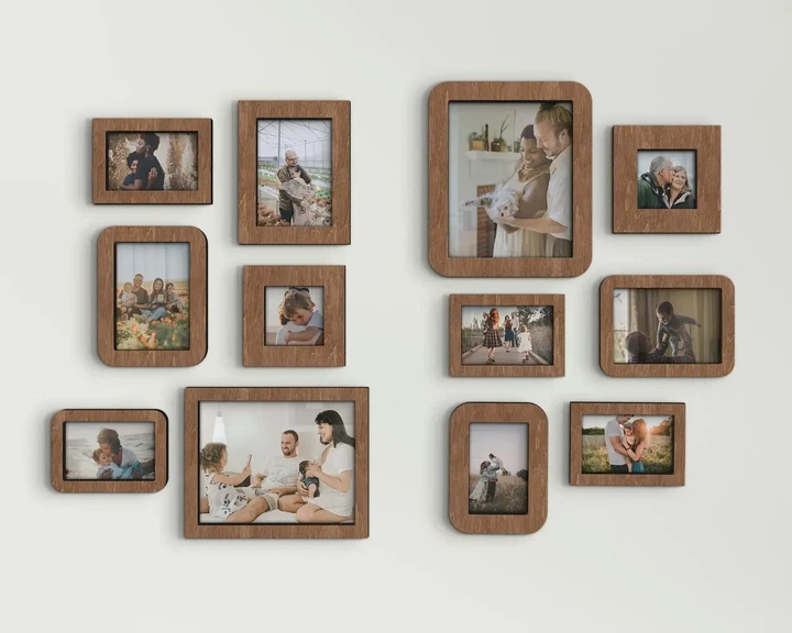 Набор деревянных настенных рамок на 12 фотографий от The Frame Depot Коричневый (frame_set_12_piece) - изображение 2