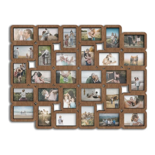 Фото-коллаж на 30 фото The Frame Depot 10×15 см горизонтальный и вертикальный Коричневый (collage_30_photo_4x6_2_parts) - изображение 3