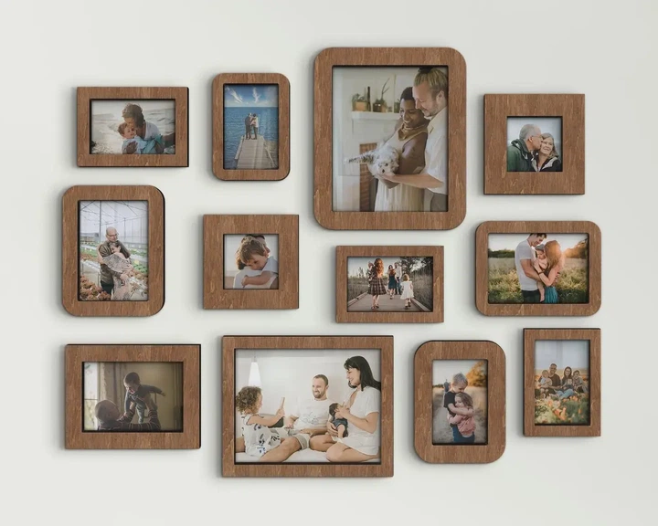Набор деревянных настенных рамок на 12 фотографий от The Frame Depot Коричневый (frame_set_12_piece) - изображение 5