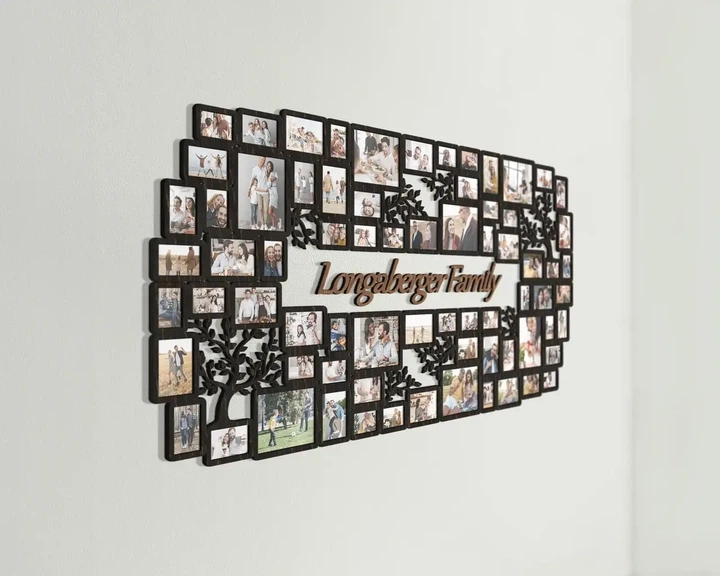 Фоторамка-коллаж The Frame Depot Семейное дерево XXXL под персонализацию на 72 горизонтальных и вертикальных фото Черный (tree_xxxl) - изображение 2
