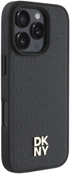 Etui DKNY Repeat Pattern Stack Logo MagSafe do Apple iPhone 16 Pro Black (3666339333645) - obraz 4