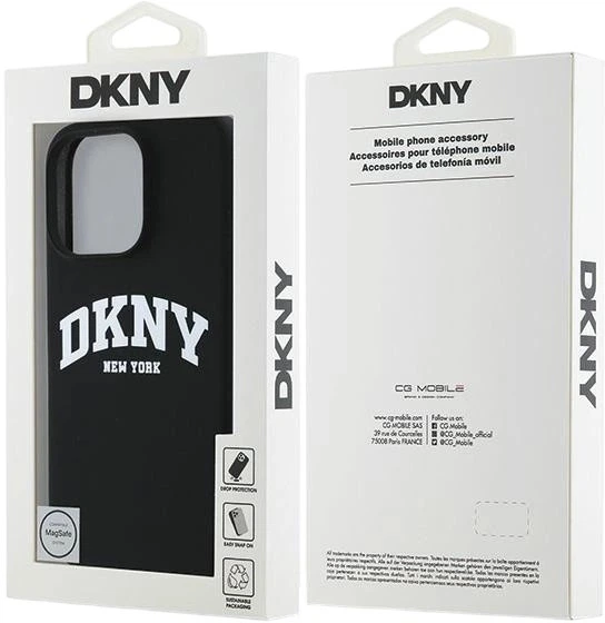 Etui DKNY Silicone White Printed Logo MagSafe do Apple iPhone 16 Pro Black (3666339335120) - obraz 8