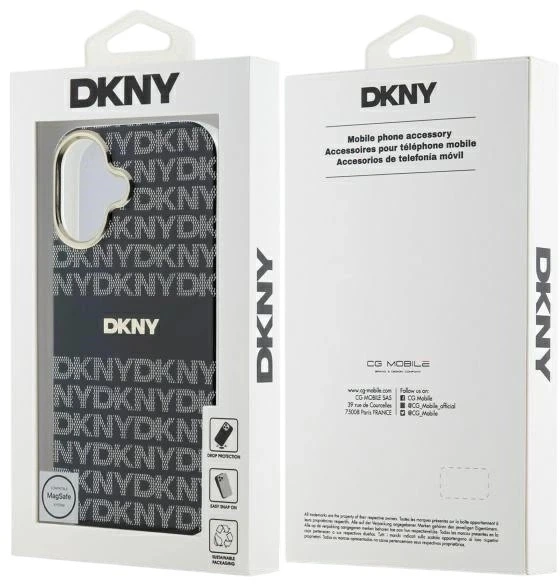 Etui DKNY Repeat Texture Pattern With Stripe do Apple iPhone 16 Black (3666339335502) - obraz 8