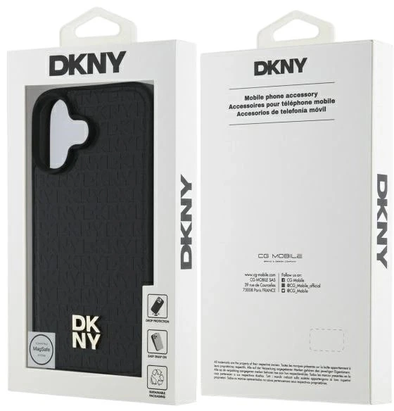 Etui DKNY Repeat Pattern Stack Logo MagSafe do Apple iPhone 16 Black (3666339333621) - obraz 8
