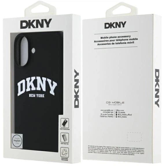 Etui DKNY Silicone White Printed Logo MagSafe do Apple iPhone 16 Black (3666339335106) - obraz 8