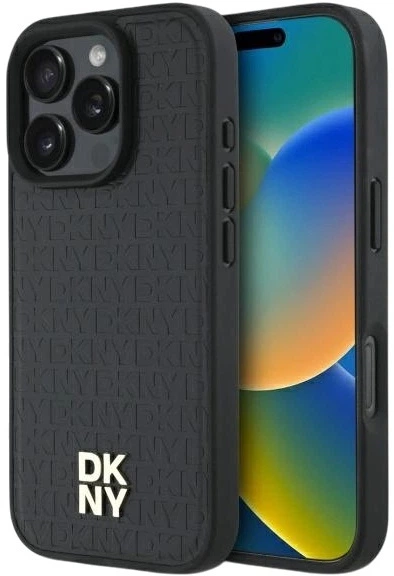 Etui DKNY Repeat Pattern Stack Logo MagSafe do Apple iPhone 16 Pro Max Black (3666339333652) - obraz 1