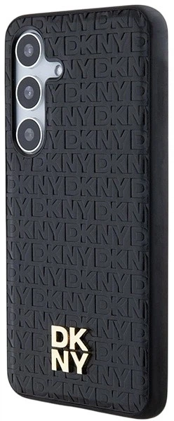 Etui DKNY Leather Pattern Metal Logo MagSafe do Samsung Galaxy S24 Black (3666339276867) - obraz 2
