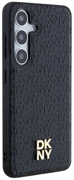 Etui DKNY Leather Pattern Metal Logo MagSafe do Samsung Galaxy S24 Black (3666339276867) - obraz 4