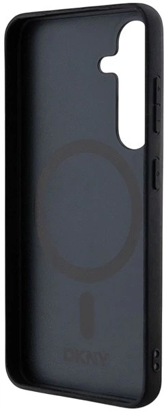 Etui DKNY Leather Pattern Metal Logo MagSafe do Samsung Galaxy S24 Black (3666339276867) - obraz 6