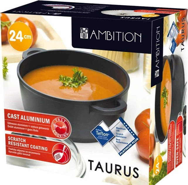 Каструля Ambition Taurus з кришкою Графітова 24 см 4.2 л (5904134841032) - зображення 5