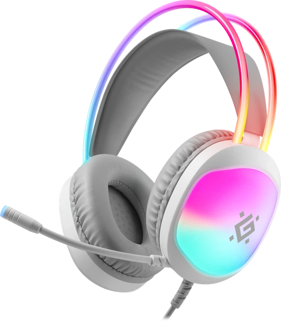 Наушники Defender Eclipse RGB White (4745091890722) - Фото 1 Наушники Defender Eclipse RGB White (4745091890722) - изображение 1