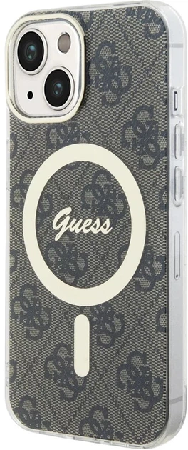 Etui plecki Guess IML 4G MagSafe do Apple iPhone 15/14/13 Brown (3666339194581) - obraz 2
