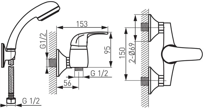 Bateria prysznicowa Ferro Elba BEL77 - obraz 2