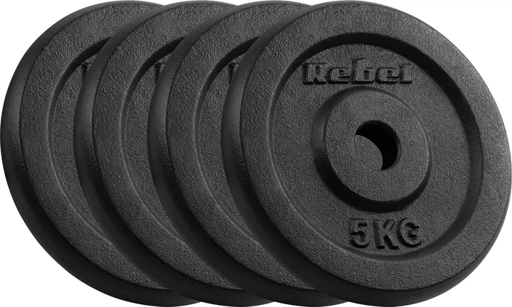 Zestaw talerzy Rebel Active gumowane 4 x 5 kg (5901890106153) - obraz 1