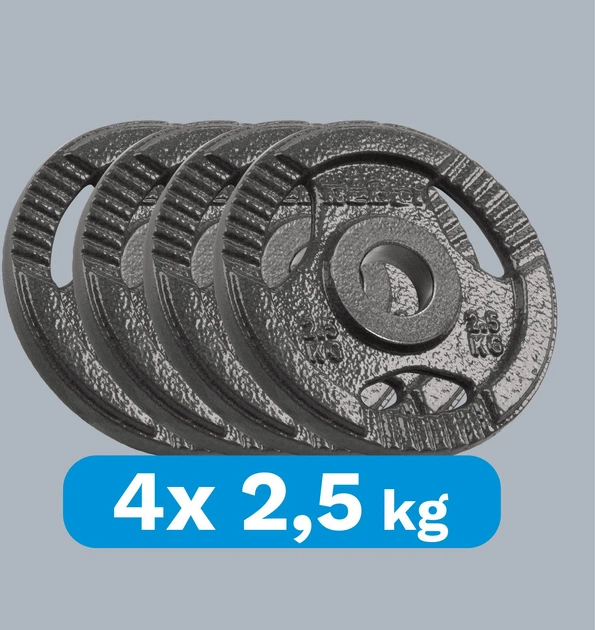 Zestaw talerzy olimpijskich Rebel Active gumowane 4 x 2.5 kg (5901890118620) - obraz 4