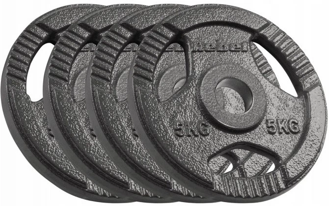 Zestaw talerzy Rebel Active gumowane 4 x 5 kg (5901890118545) - obraz 1