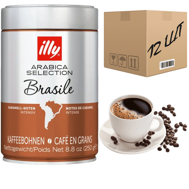 Кофе в зернах ILLY Brasile Бразилия 250 г ж/б(ящик 12шт) - Фото 1 Кофе в зернах ILLY Brasile Бразилия 250 г ж/б(ящик 12шт) - изображение 1