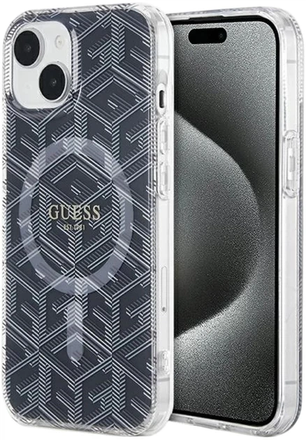 Панель Guess IML GCube MagSafe для Apple iPhone 15/14/13 Black (3666339221843) - зображення 1