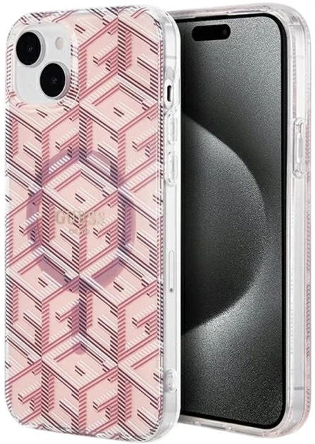 Панель Guess IML GCube MagSafe для Apple iPhone 15/14/13 Pink (3666339221980) - зображення 1