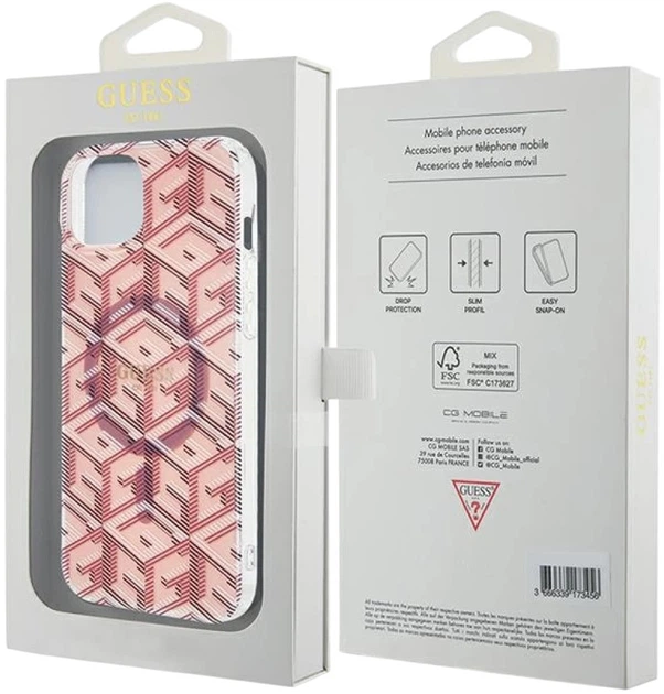 Панель Guess IML GCube MagSafe для Apple iPhone 15/14/13 Pink (3666339221980) - зображення 8