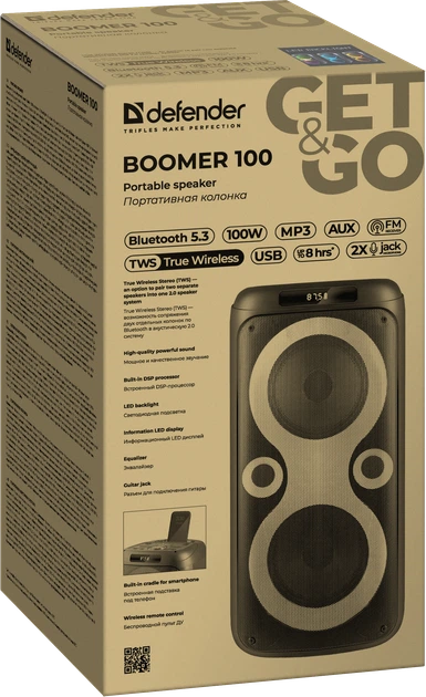 Портативная колонка Defender Boomer 100 Party speaker 100W Black (4745090825794) - изображение 12