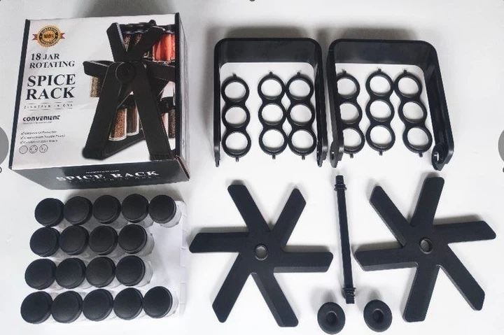 Organizer na przyprawy Excellent Houseware z 18 pojemniczkami szklanymi (5903039745223) - obraz 10