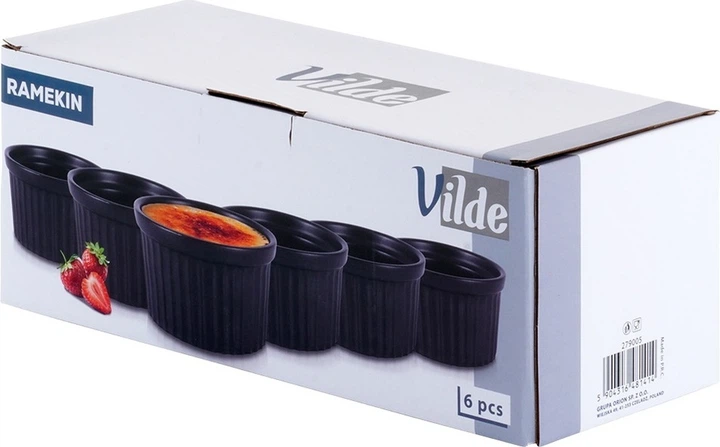 Zestaw ramekinów do zapiekania Vilde ceramicznych Czarny 260 ml 6 szt (5904316481414) - obraz 8