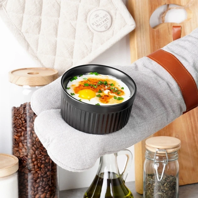 Zestaw ramekinów do zapiekania Vilde ceramicznych Czarny 260 ml 6 szt (5904316481414) - obraz 7