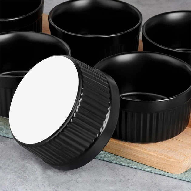 Zestaw ramekinów do zapiekania Vilde ceramicznych Czarny 260 ml 6 szt (5904316481414) - obraz 6