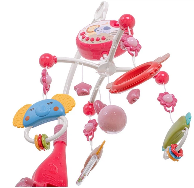 Мобіль на ліжечко Ikonka Проєктор Зірок з пультом керування рожевий (5903039728790) - зображення 5