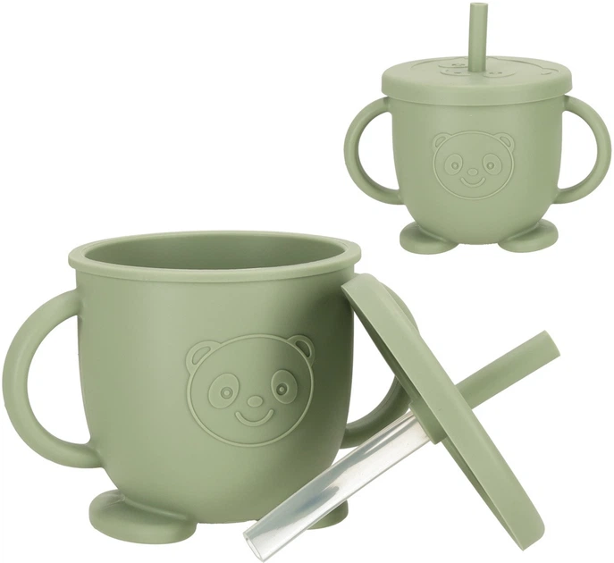 Набір посуду для годування дітей Ikonka зелений 8 елементів (5903039751149) - зображення 4