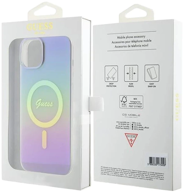 Панель Guess IML Iridescent MagSafe для Apple iPhone 15/14/13 Purple (3666339154783) - зображення 8