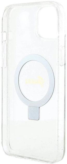 Etui plecki Guess Ring Stand Script Glitter MagSafe do Apple iPhone 15/14/13 Transparent (3666339156602) - obraz 7