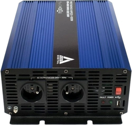 Przetwornica samochodowa AZO Digital IPS-4000S 4000W czysta sinusoida 48-230V DC-AC (AZO00D1324) - obraz 2