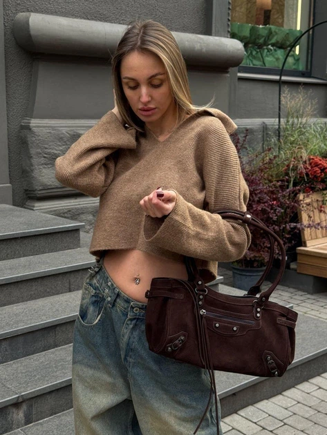 Женская сумка Balenciaga Le City Bag Chocolate из натуральной
