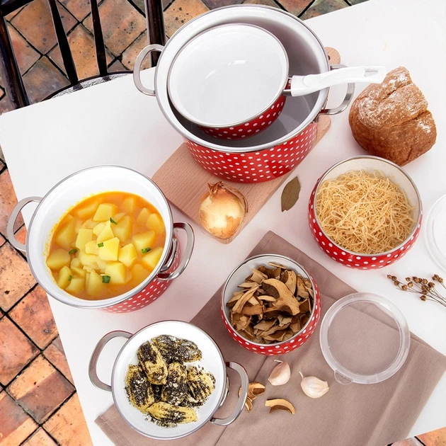 Miska Orion Tecka emaliowana Czerwona 1 l (8592381217518) - obraz 6