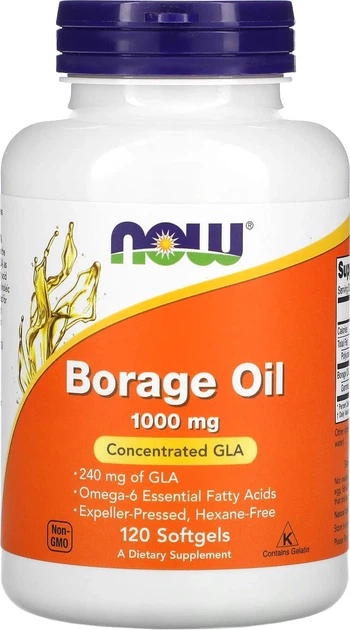 Suplement diety Now Foods Borage Oil 1000 mg 120 kapsułek (733739017222) - obraz 1