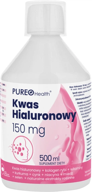 Suplement diety Pureo Health Kwas hialuronowy 150 mg 500 ml (5907637934591) - obraz 1