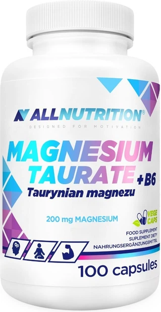 Дієтична добавка AllNutrition Magnesium Taurate + B6 100 капсул (5902837753652) - зображення 1